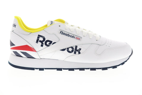 Reebok Classic Leather EG5275 Mens White Leather Lace Up Low Top Sneakers Shoes