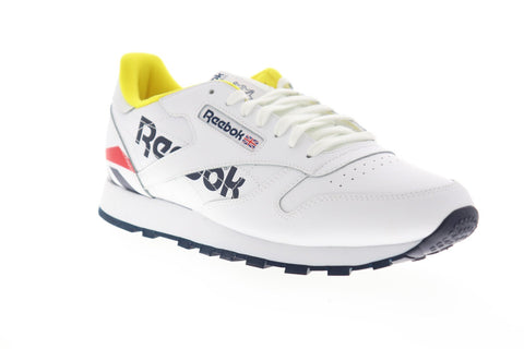 Reebok Classic Leather EG5275 Mens White Leather Lace Up Low Top Sneakers Shoes