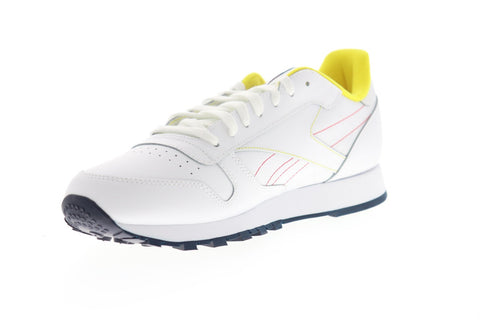 Reebok Classic Leather EG5275 Mens White Leather Lace Up Low Top Sneakers Shoes