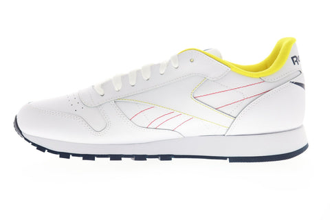 Reebok Classic Leather EG5275 Mens White Leather Lace Up Low Top Sneakers Shoes
