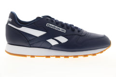 Reebok Classic Leather MU EG6424 Mens Blue Leather Low Top Sneakers Shoes