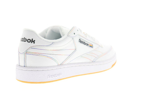 Reebok Club C 85 Mens White Leather Low Top Lace Up Sneakers Shoes