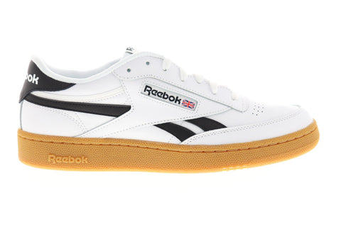 Reebok Club C Revenge Mens White Leather Low Top Lace Up Sneakers Shoes