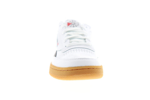 Reebok Club C Revenge Mens White Leather Low Top Lace Up Sneakers Shoes