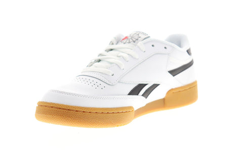 Reebok Club C Revenge Mens White Leather Low Top Lace Up Sneakers Shoes