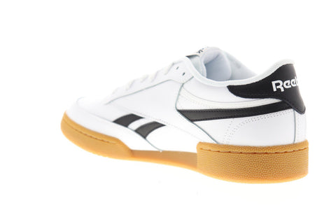 Reebok Club C Revenge Mens White Leather Low Top Lace Up Sneakers Shoes