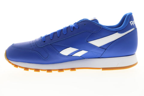 Reebok Classic Leather MU EH0195 Mens Blue Leather Low Top Sneakers Shoes