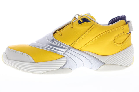 Reebok Answer V EH0408 Mens Yellow Leather Athletic Lace Up Basketball Shoes