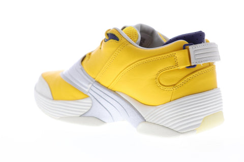Reebok Answer V EH0408 Mens Yellow Leather Athletic Lace Up Basketball Shoes