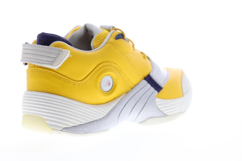 Reebok Answer V EH0408 Mens Yellow Leather Athletic Lace Up Basketball Shoes