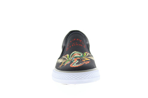 Ed Hardy Hawk EH9035S Mens Black Canvas Slip On Lifestyle Sneakers Shoes