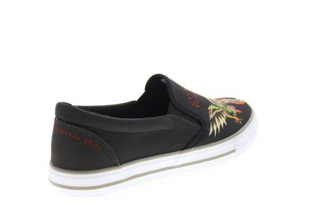 Ed Hardy Hawk EH9035S Mens Black Canvas Slip On Lifestyle Sneakers Shoes