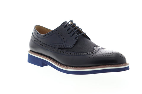 English Laundry Balham ELC2043 Mens Blue Leather Dress Lace Up Oxfords Shoes