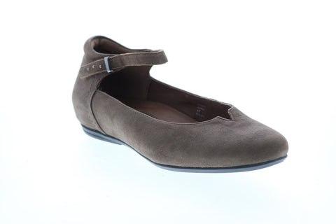 Earthies Emery Ankle Strap Flat EMERY-SLT Womens Gray Strap Flats Shoe -  Ruze Shoes