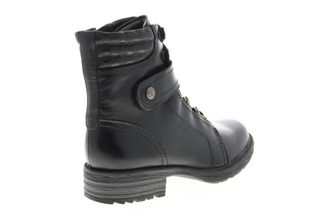 Earth Inc. Everest Alpine Womens Black Leather Zipper Casual Dress Boots