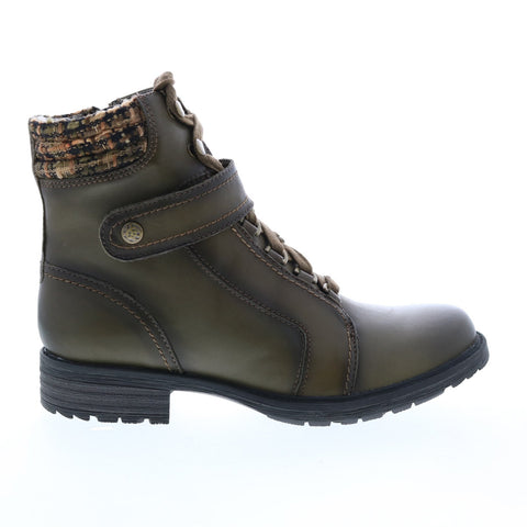 Earth Everest Alpine Boot Womens Green Leather Zipper Casual Dress Boo
