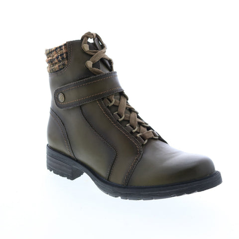 Earth Inc. Everest Alpine Boot Womens Green Leather Zipper Casual Dress Boots