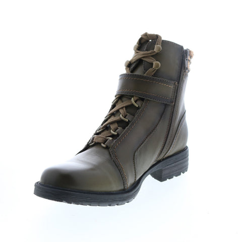 Earth Inc. Everest Alpine Boot Womens Green Leather Zipper Casual Dress Boots