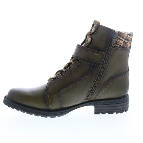 Earth Inc. Everest Alpine Boot Womens Green Leather Zipper Casual Dress Boots