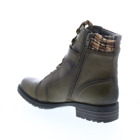 Earth Inc. Everest Alpine Boot Womens Green Leather Zipper Casual Dress Boots
