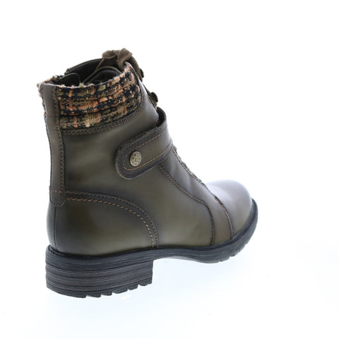 Earth Inc. Everest Alpine Boot Womens Green Leather Zipper Casual Dress Boots