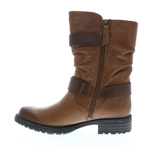 Earth Everwood Boot Womens Brown Leather Zipper Mid Calf Boots