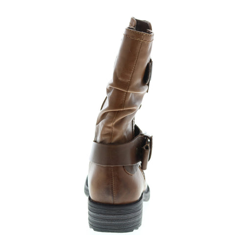 Earth Everwood Boot Womens Brown Leather Zipper Mid Calf Boots