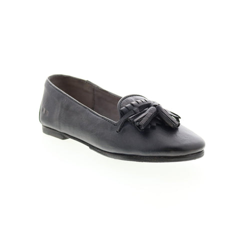 BedStu Suzanne F301614 Womens Black Leather Slip On Loafer Flats Shoes