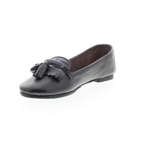 BedStu Suzanne F301614 Womens Black Leather Slip On Loafer Flats Shoes