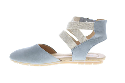 Born Breck F37442 Womens Gray Leather Strap Flats Shoes