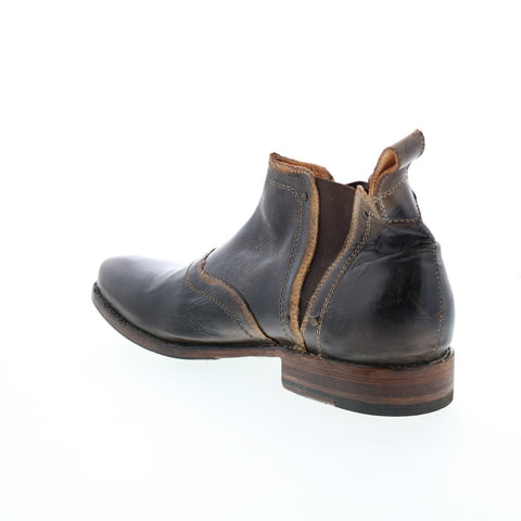 BedStu Prato F461506 Mens Gray Leather Slip On Chelsea Boots
