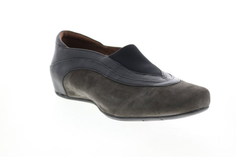 Earthies Ferro Suede Flat FERRO-DGY Womens Gray Loafer Flats Shoes