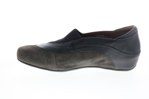 Earthies Ferro Suede Flat FERRO-DGY Womens Gray Loafer Flats Shoes