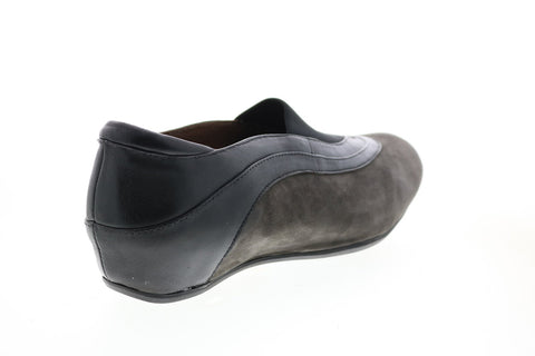 Earthies Ferro Suede Flat FERRO-DGY Womens Gray Loafer Flats Shoes