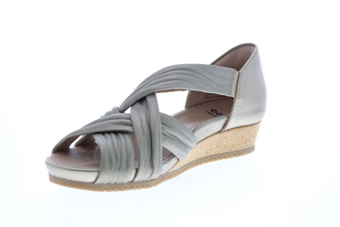 Earth Inc. Ficus Gemini Metallic Womens Gold Leather Strap Sandals Shoes
