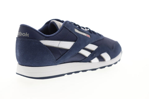 Reebok Classic Nylon FV1595 Mens Blue Nylon Lace Up Low Top Sneakers Shoes