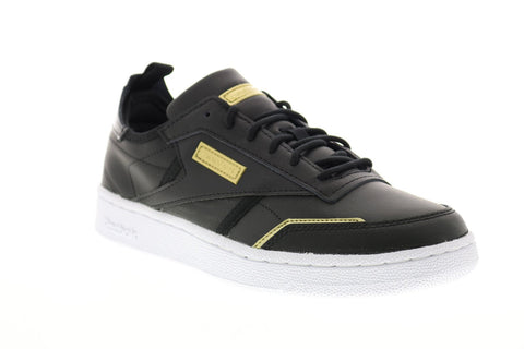 Reebok Club C Ree DUX FV3215 Mens Black Leather Lace Up Lifestyle Sneakers Shoes