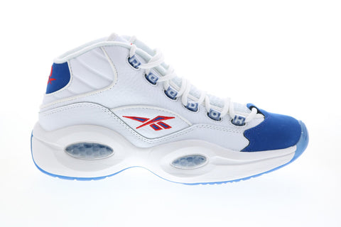 Reebok Question Mid FV7563 Mens White Leather Basketball Athletic Shoes