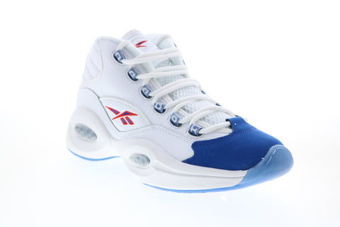 Reebok Question Mid FV7563 Mens White Leather Basketball Athletic Shoes