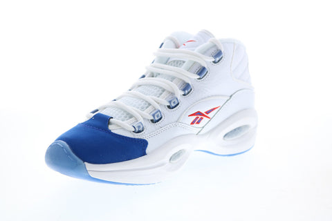 Reebok Question Mid FV7563 Mens White Leather Basketball Athletic Shoes