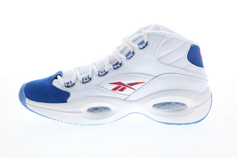 Reebok Question Mid FV7563 Mens White Leather Basketball Athletic Shoes