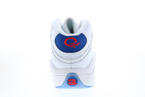Reebok Question Mid FV7563 Mens White Leather Basketball Athletic Shoes