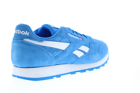 Reebok Classic Leather FV9873 Mens Blue Suede Lifestyle Sneakers Shoes