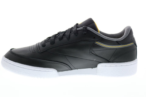 Reebok Club C 85 FW7787 Mens Black Leather Lace Up Lifestyle Sneakers Shoes