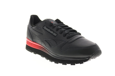 Reebok Classic Leather MU FY2760 Mens Black Leather Lifestyle Sneakers Shoes