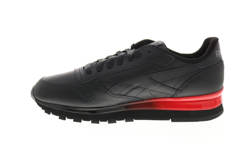 Reebok Classic Leather MU FY2760 Mens Black Leather Lifestyle Sneakers Shoes