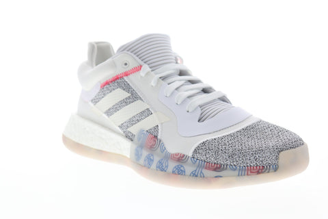 Adidas Marquee Boost Low Mens White Textile Athletic Lace Up Basketball Shoes