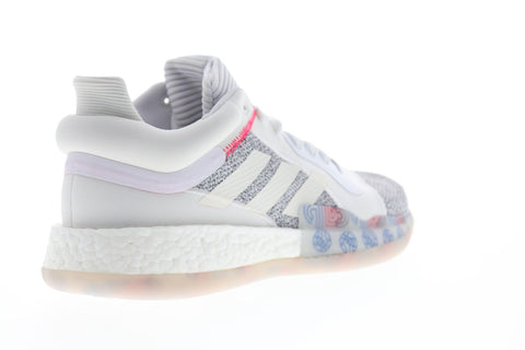Adidas Marquee Boost Low Mens White Textile Athletic Lace Up Basketball Shoes