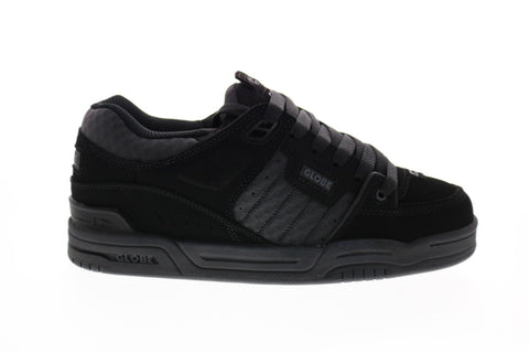 Globe Fusion Mens Black Nubuck Synthetic Skate Inspired Sneakers Shoes