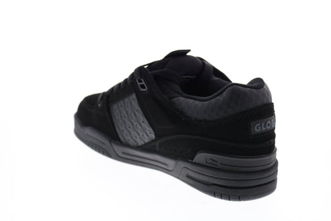 Globe Fusion Mens Black Nubuck Synthetic Skate Inspired Sneakers Shoes